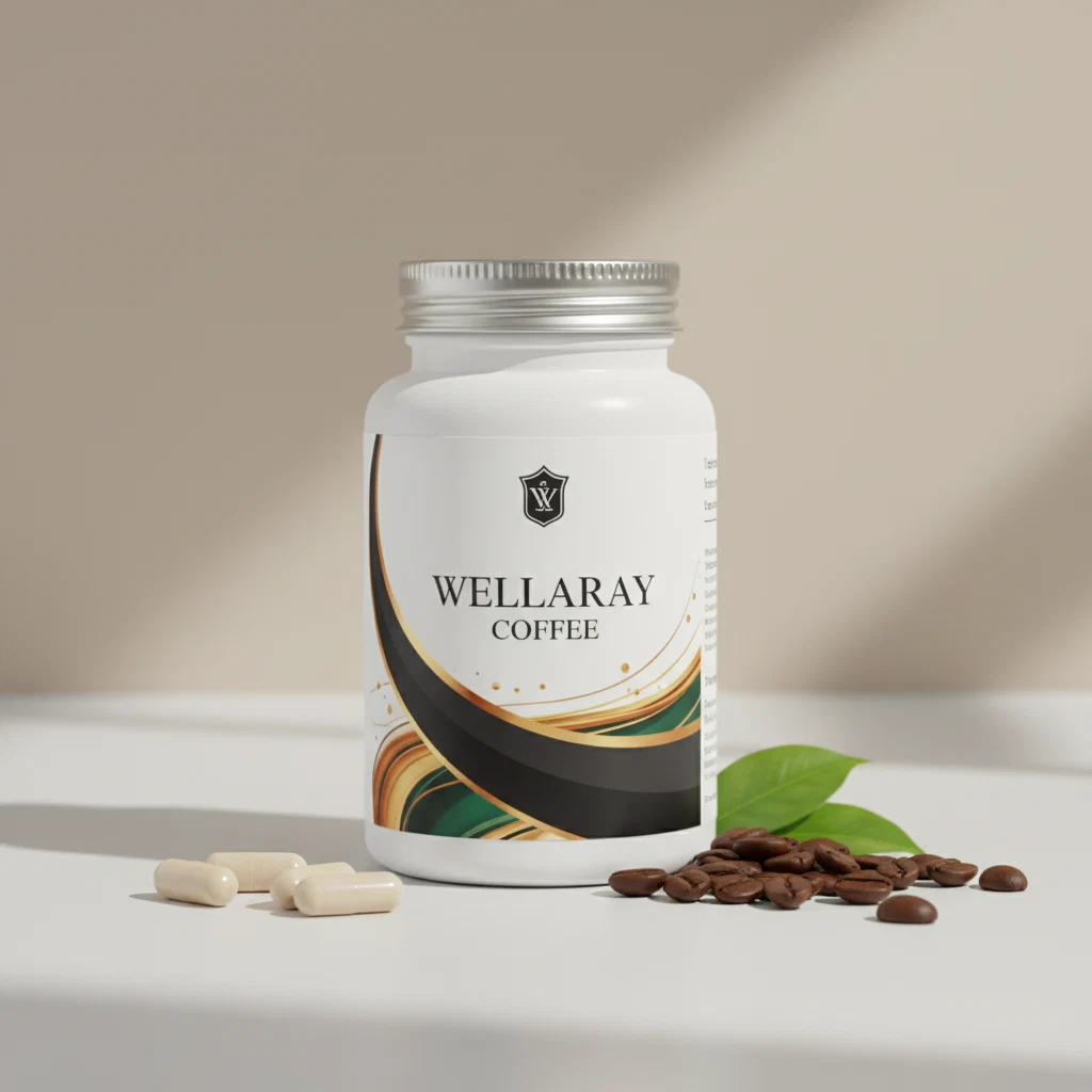 Wellaray Coffee Slim Coffee Booster Faltschachtel, schwarz mit lila-pinkem Farbverlauf